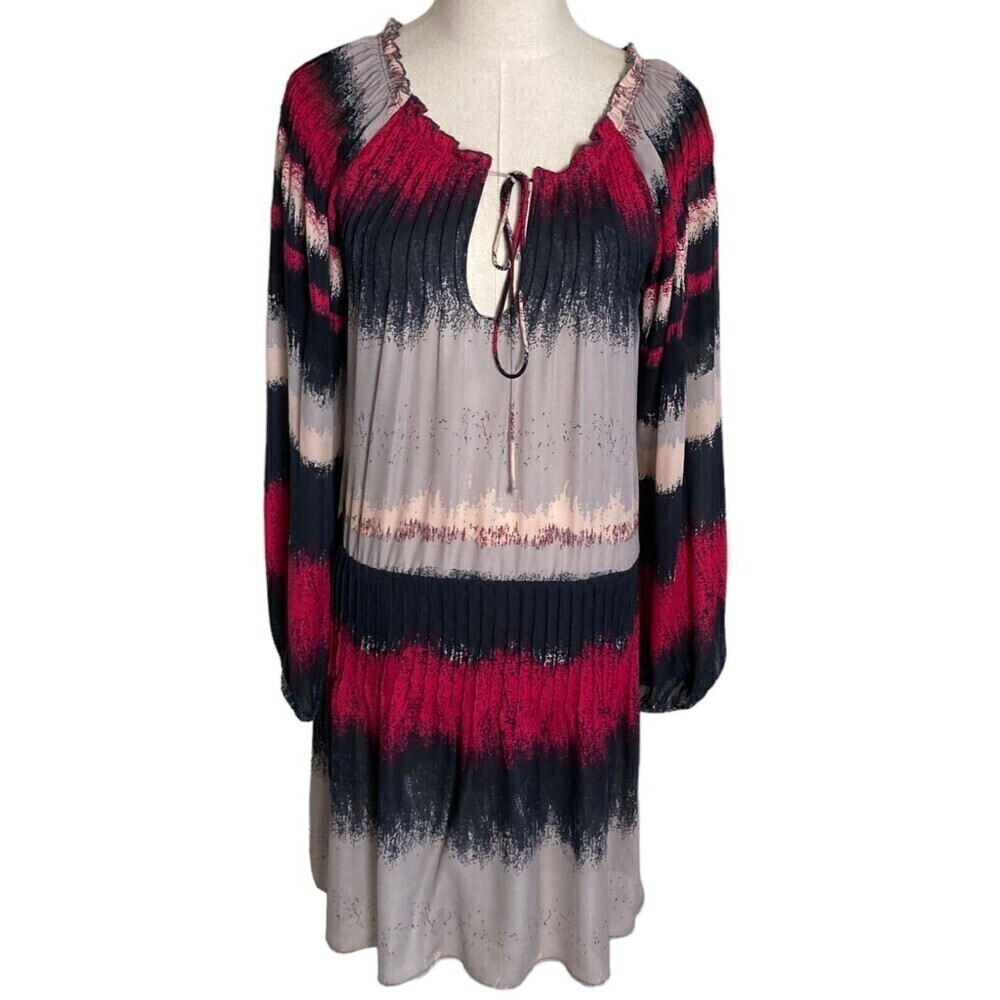 Parker Women's Dress Size Small Sheath Keyhole Silk Pink Black White